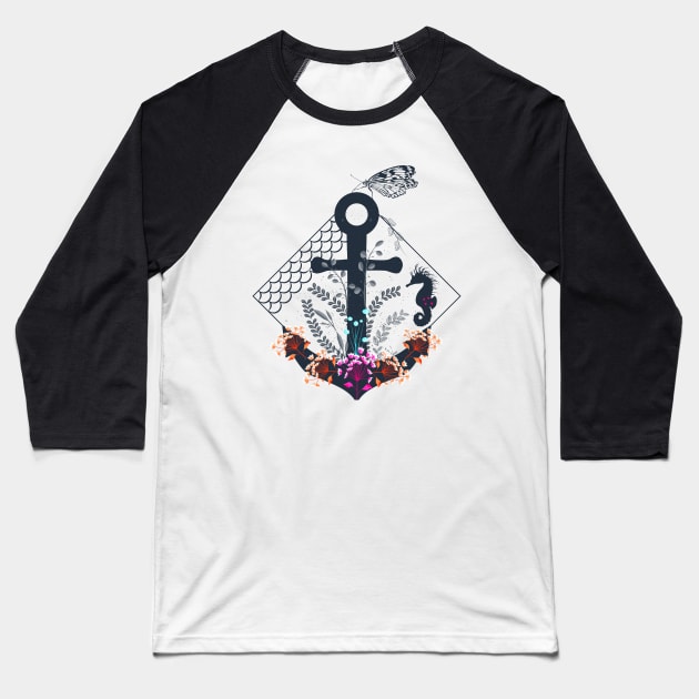 Deep Anchor Baseball T-Shirt by famenxt